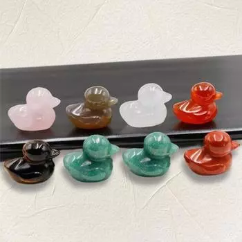 Искусственный кристалл агата, камень, фигурки утки, миниатюрная резьба, модель животного, ландшафтный орнамент, статуя утки, ремесло, художественное украшение для спальни, гостиной B