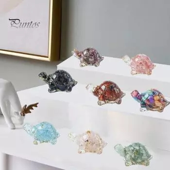 Искусственный кристалл, фигурка черепахи, искусственная черепаха, миниатюрная статуя, эпоксидная смола, стол, центральная часть автомобиля, украшение для дома и офиса A