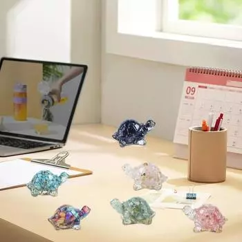 Искусственный кристалл, фигурка черепахи, искусственная черепаха, миниатюрная статуя, эпоксидная смола, стол, центральная часть автомобиля, украшение для дома и офиса G