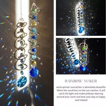 Искусственный кристалл Призма Подвеска Двойная спираль Ловец Солнца Создатель Радуги Спиральный хвост Декоративная подвеска Ветряная вертушка Подвеска из искусственных кристаллов для помещений