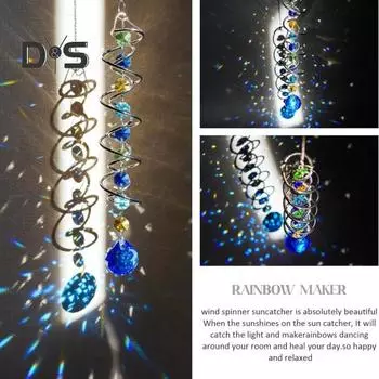 Искусственный кристалл Призма Подвеска Двойная спираль Ловец Солнца Создатель Радуги Спиральный хвост Декоративная подвеска Ветряная вертушка Подвеска из искусственных кристаллов для помещений C