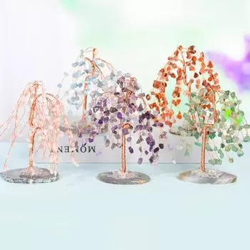 Искусственный кристалл, украшение в виде дерева, изысканное качество изготовления, камни на удачу, денежное дерево для украшения дома и офиса, секс-одежда для взрослых розовый