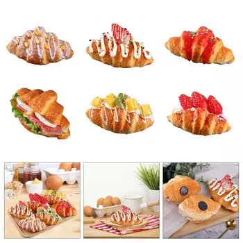 Искусственный круассан, имитация хлеба, реалистичная игрушка-круассан для украшения, реквизит для фотографий 6