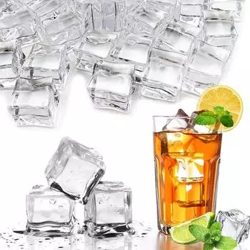 Искусственный лед, прозрачные искусственные кубики льда, акриловые, акриловые декоративные кубики льда для фотоаксессуаров, реквизит, украшения, наполнители для ваз 30mm-25pcs