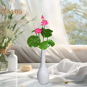 Искусственный лист лотоса, реалистичный искусственный шелковый цветок, свадебная вечеринка, домашний офис, центральный элемент стола, искусственные цветочные растения, украшение ветки фиолетовый