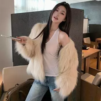Искусственный мех кролика Рекс интегрированное женское осенне-зимнее пушистое ощущение богатый дочерний мех мех S recommends 85-47.5 kg