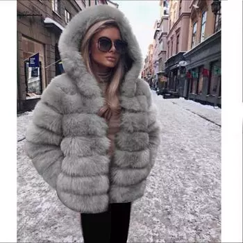 Искусственный мех лисы, новая шуба средней и длинной длины, женское пальто с длинными рукавами в европейском и американском стиле S бордовый