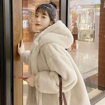 Искусственный мех, молодая модель, искусственный мех кролика, короткое пальто, утолщенное плюшевое пальто из искусственной овечьей шерсти, женская зимняя S