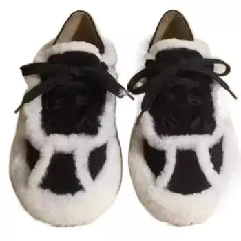 Искусственный мех плоские туфли женские 2024 новые зимние шнурованные повседневные теплые туфли универсальные ботинки Bean вельветовые зимние сапоги в стиле ретро 35 светло-коричневого