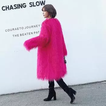 искусственный мех пляжная шерсть овечья шерсть удлиненная шерсть пальто персонализированное пальто M белый