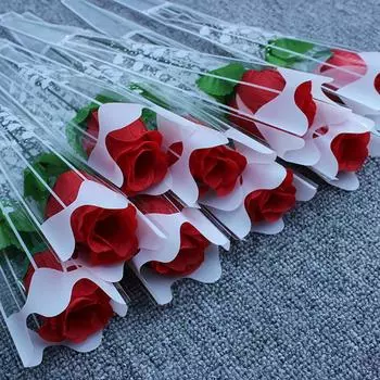 Искусственный одиночный цветок розы Шелковый цветок Роза Валентина День отца Подарок на годовщину Цветочная роза для мероприятий Свадебная вечеринка Декор