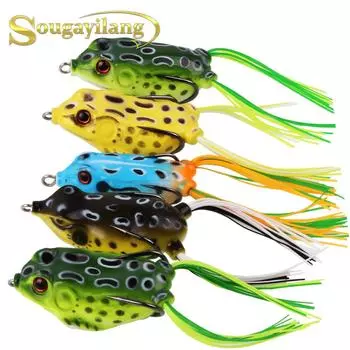 Искусственный окунь, рыболовные приманки, лягушка, воблер, окунь, мягкие приманки для плавания, остроумие, рыболовные крючки, рыболовная приманка 5Pcs Lures&Box