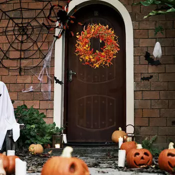 Искусственный осенний венок из ягод. Осень для празднования урожая 35cm