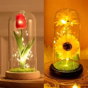 Искусственный Подсолнух Вечные Цветы Ведьмы Домашний Декор Романтическая Атмосфера Лампа Подарок Для Партнера Друг День Святого Валентина