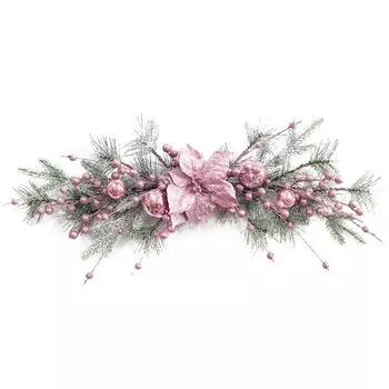 Искусственный рождественский венок, дверная рама, настенное украшение, рождественская дверь, окно, золотой цветок, подвеска Q4V8 goldenB-1pcs