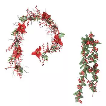 Искусственный рождественский венок из ротанга 1,8 м для домашнего декора, настенное украшение для