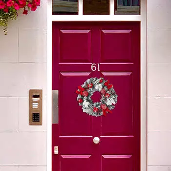 Искусственный рождественский венок на входную дверь, рождественское крыльцо, праздничный фон, стена, офисная вечеринка 30cm dia