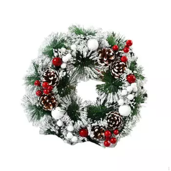 Искусственный рождественский венок, рождественское украшение для входной двери, камина, окна,
