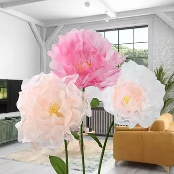 Искусственный розовый пион большой цветок украшение на день святого валентина украшение комнаты вечеринка свадьба искусственный цветок наслоение 75cm белый