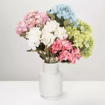 Искусственный шелк Гортензия Цветы Букет Искусственный цветок Одиночный пластик Искусственный цветок Магазин Цветов Цветочная композиция Свадебный Декор для дома