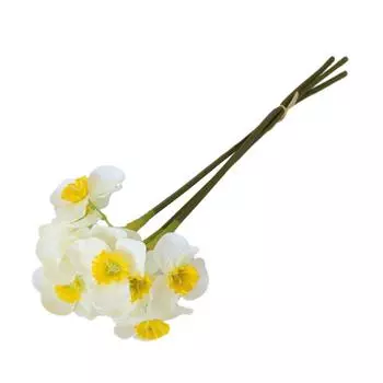 Искусственный шелк Real Touch Поддельный букет цветов Свадебные внутренние декоративные реалистичные для дома День рождения Вечеринка Праздники белый