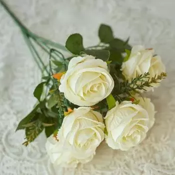 Искусственный шелковый цветок, реалистичный DIY, устойчивый к ультрафиолетовому излучению, полезный, добавляет романтическую атмосферу, искусственная роза для гостиной синий