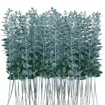 Искусственный стебель эвкалиптового листа, имитация листьев эвкалипта, зеленое растение, украшение для домашней цветочной композиции темно-зеленого
