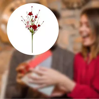 Искусственный стебель цветка 18 дюймов украшение для дома венок ремесло своими руками гирлянда принадлежности для Дня святого Валентина Red and Pink