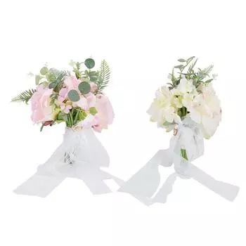 Искусственный свадебный букет Свадебная невеста держит цветок Свадебные цветы Украшение для свадебной церемонии Pink