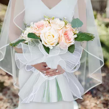 Искусственный свадебный букет Свадебные букеты для невесты Элегантный бросок ко Дню матери жёлтый