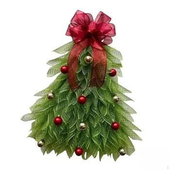 Искусственный венок для украшения входной двери на рождественскую елку With Red Bow