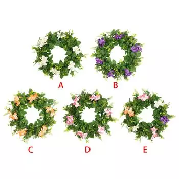 Искусственный венок из фиалок, венок из зелени для свадебного фестиваля, вечеринки розовый
