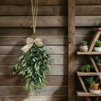 Искусственный венок из оливок, 24-дюймовая гирлянда на стену, окно, входную дверь, реалистичный декор из оливковых ветвей, украшение для крыльца деревенского фермерского дома зелёный