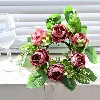 Искусственный венок из пионов, свеча, кольцо, подсвечник, весенние зеленые листья, 6 цветочных гирлянд, своими руками, украшение стола для свадебной вечеринки