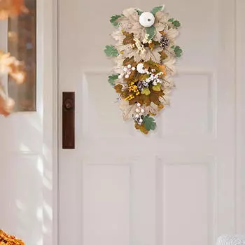 Искусственный венок на Хэллоуин, подвесное украшение в виде тыквы, реалистичные осенние фестивали