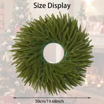 Искусственный венок-симуляция 50 см Рождественский венок для подвешивания на дверь дома Венок для оформления сцены в отеле зелёный