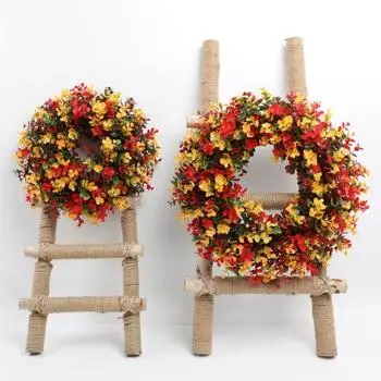 Искусственный венок Yousheng, устойчивый к выцветанию, яркий цвет, реалистичный имитация эвкалиптового венка, подвеска для праздничного украшения S A