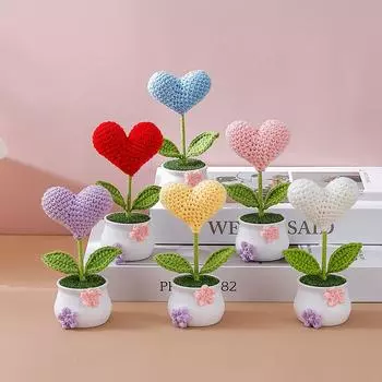 Искусственный вязаный крючком реквизит для фотосъемки свадебная вечеринка креативный жемчуг имитация бонсай ручная работа своими руками