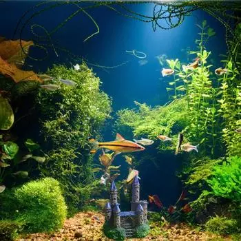 Искусственный замок, фигурка, укрытия, украшения для аквариума, террариума, укрытия для креветок, орнамент 1