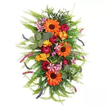 Искусственный желтый подсолнух венок для входной двери гирлянда весеннее украшение гирлянда деревенский домашний декор для вечеринки на окна и стены свадьба