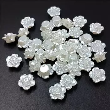 Искусственный жемчуг для изготовления браслета, ожерелья, 10/20/30 шт., граненый цветок в форме головы кролика, 7 стилей, бусины-лепестки, модные аксессуары для ювелирных изделий из АБС-пластика, подвески Petal 30Pcs