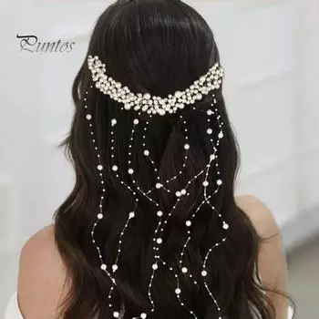 Искусственный жемчуг гребень для волос кисточка ручной работы свадебные бусины бахрома повязка на голову свадебный головной убор невесты женские украшения аксессуары для волос белый