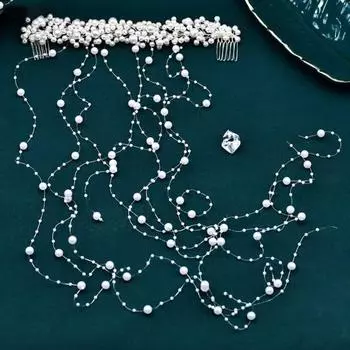 Искусственный жемчуг гребень для волос кисточка ручной работы свадебные бусины бахрома повязка на голову свадебный головной убор невесты женские украшения аксессуары для волос белый