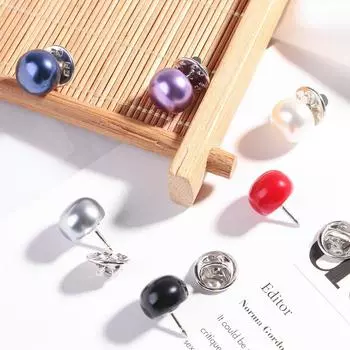 Искусственный жемчуг Модные аксессуары Свадебная вечеринка Свадебные украшения Брошь Пряжка для шали Свитер Pin белый