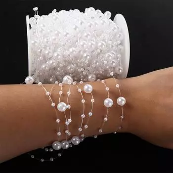 Искусственный жемчуг Жемчужная нить Неправильные бусины Цепочка Леска Жемчуг Свадебная вечеринка Украшения