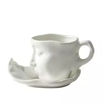 Искусство человеческого лица Личность Креативная керамическая Американская Итальянская Чашка для черного чая и кофе, Серия кружек со странными человеческими лицами, Вместимость 100 мл One Size