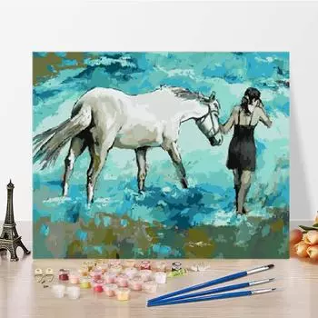 Искусство цифровая картина маслом холст DIY картина по номерам украшения дома цифры картина маслом 40x50cm no frame