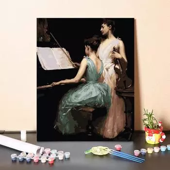 Искусство цифровая картина маслом холст DIY картина по номерам картина маслом украшения дома 40x50cm no frame