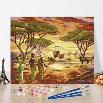 Искусство Цифровая масляная живопись DIY Живопись по номерам Холст Цифры Масло Живопись Украшение дома 40x50cm no frame