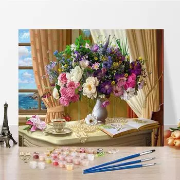 Искусство DIY Картина по номерам Алмазная картина Домашний декор Картина маслом Цифровая картина маслом Хобби Живопись по номерам 40x50cm no frame